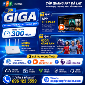 combo giga WIFI 6, Truyền hình FPT Play, Ngoại Hạng Anh