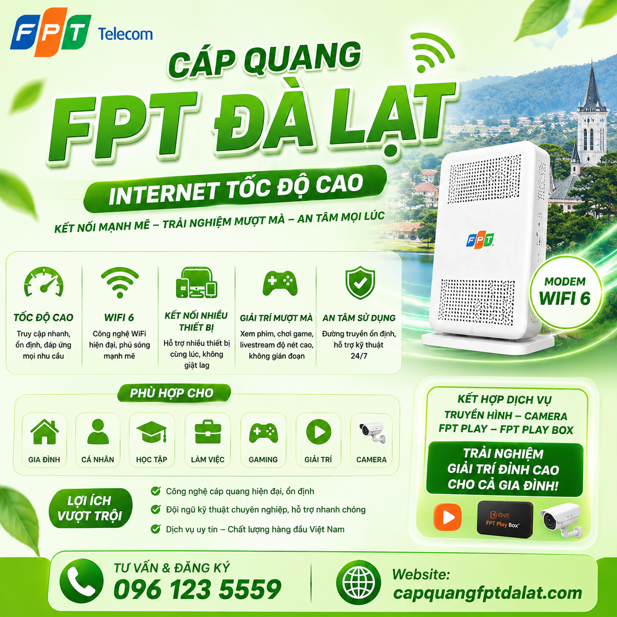 cáp quang fpt đà lạt